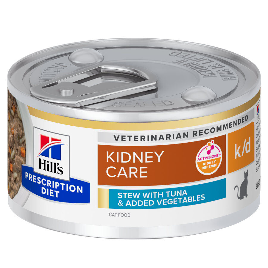 Hill’s Prescription Diet k/d Cuidado Renal Estofado de Atún y Vegetales lata para gatos